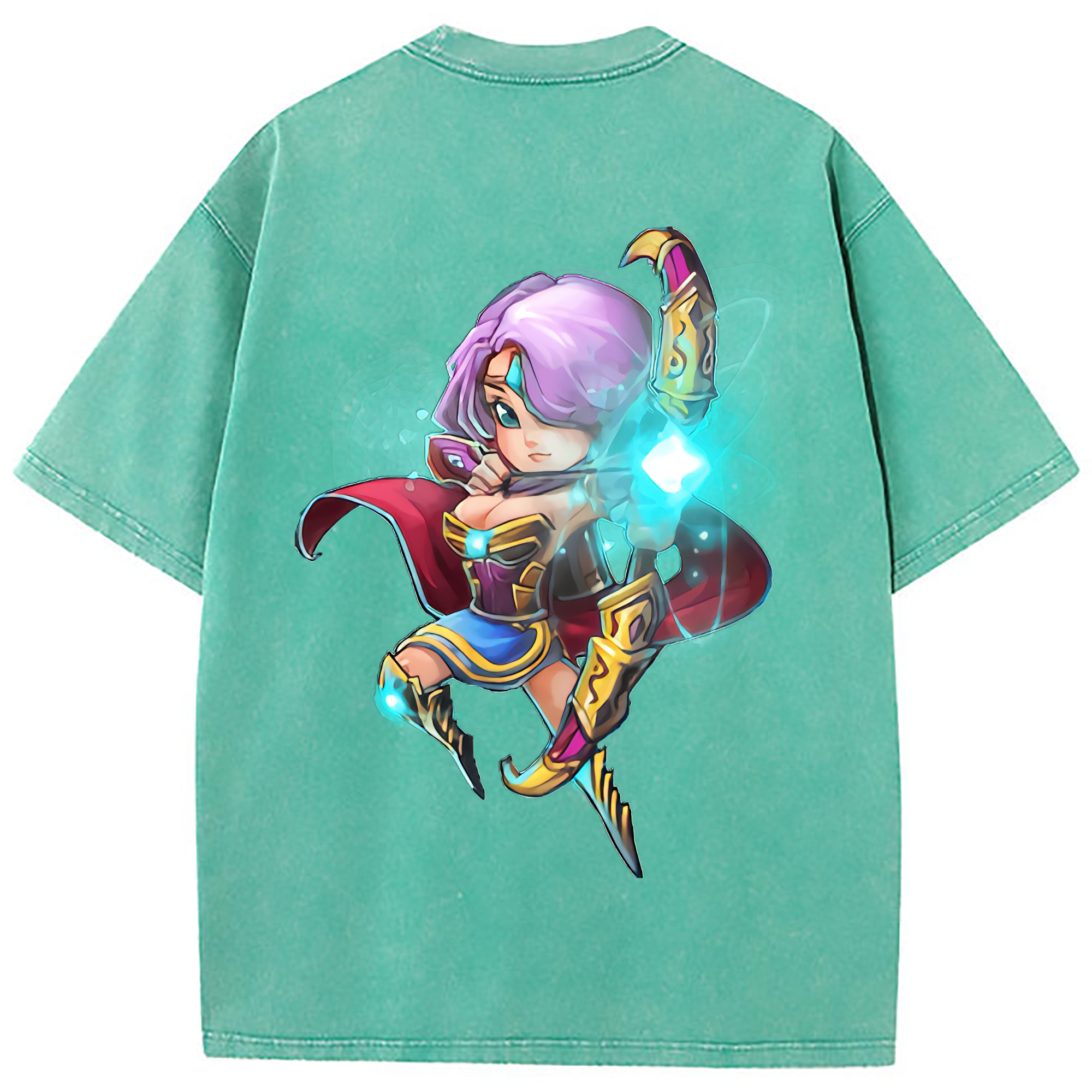 （画像用） リーグ・オブ・レジェンド League of Legends LOL 綿100% ヴィンテージ風 半袖Tシャツ（背面プリント）